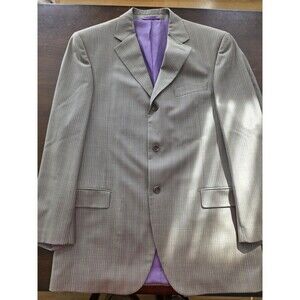 Earvin Magic Johnson 42R 36 Gray Striped Mens Jacket Pants Suit